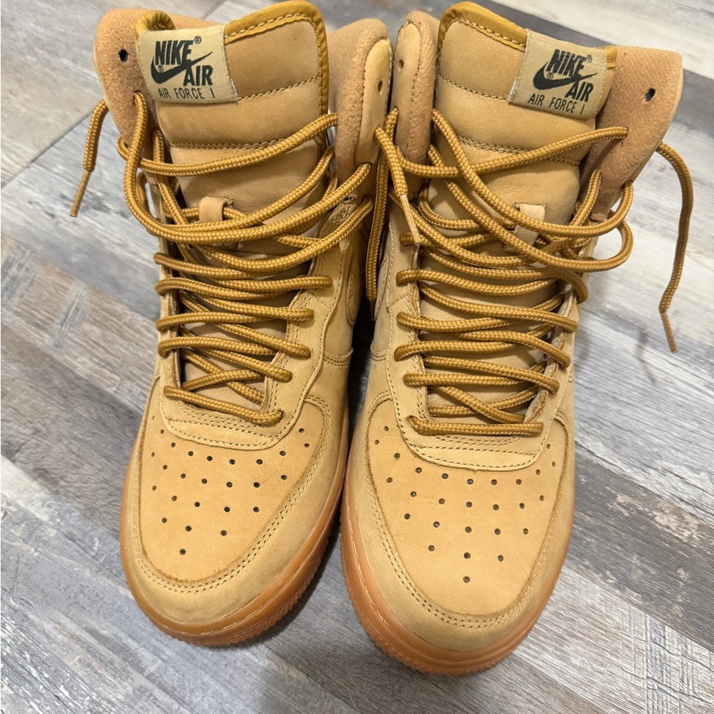 Nike Air Force 1 High Top Boots in Wheat